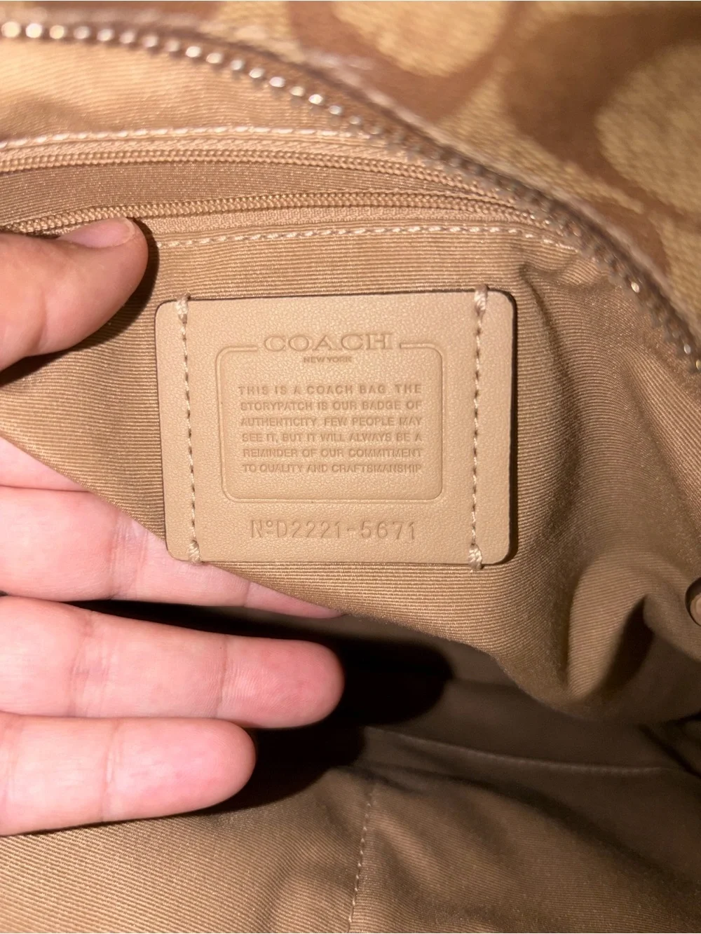 Coach Brown Signature Canvas Backpack with Yellow Leather Trim
